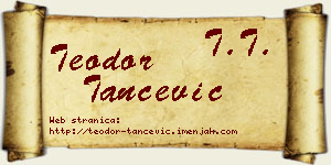 Teodor Tančević vizit kartica